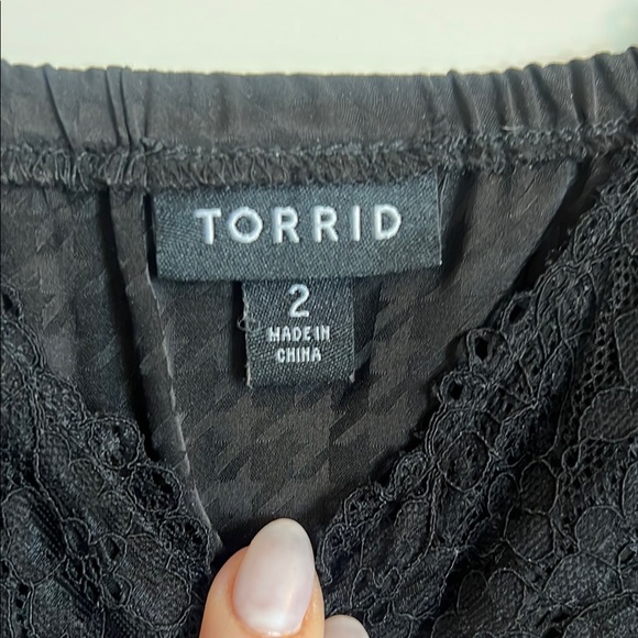 Torrid size 2 Tea Length Woven Jacquard Lace Trim Cami Dress - Picture 4 of 7